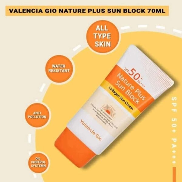 Valencia Gio Nature Plus Sun Block Spf 50+ Pa+++ 70 ml
